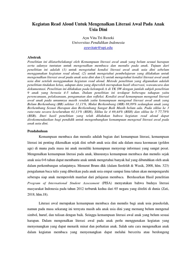 Read aloud paud pdf