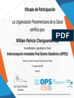 Curso de Anticoncepción Inmediata Post Evento Obstétrico-Certificado Del Curso 196433