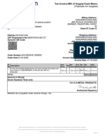 Tax Invoice for Lock Purchase