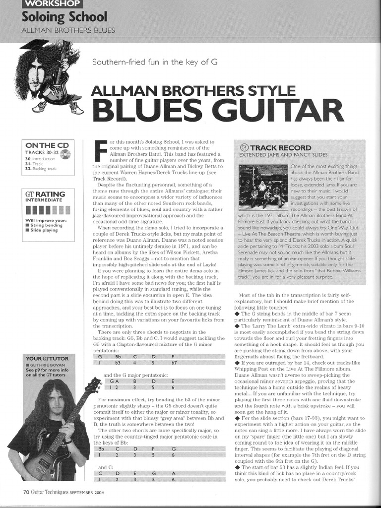 Allman Brothers Style Blues Guitar PDF