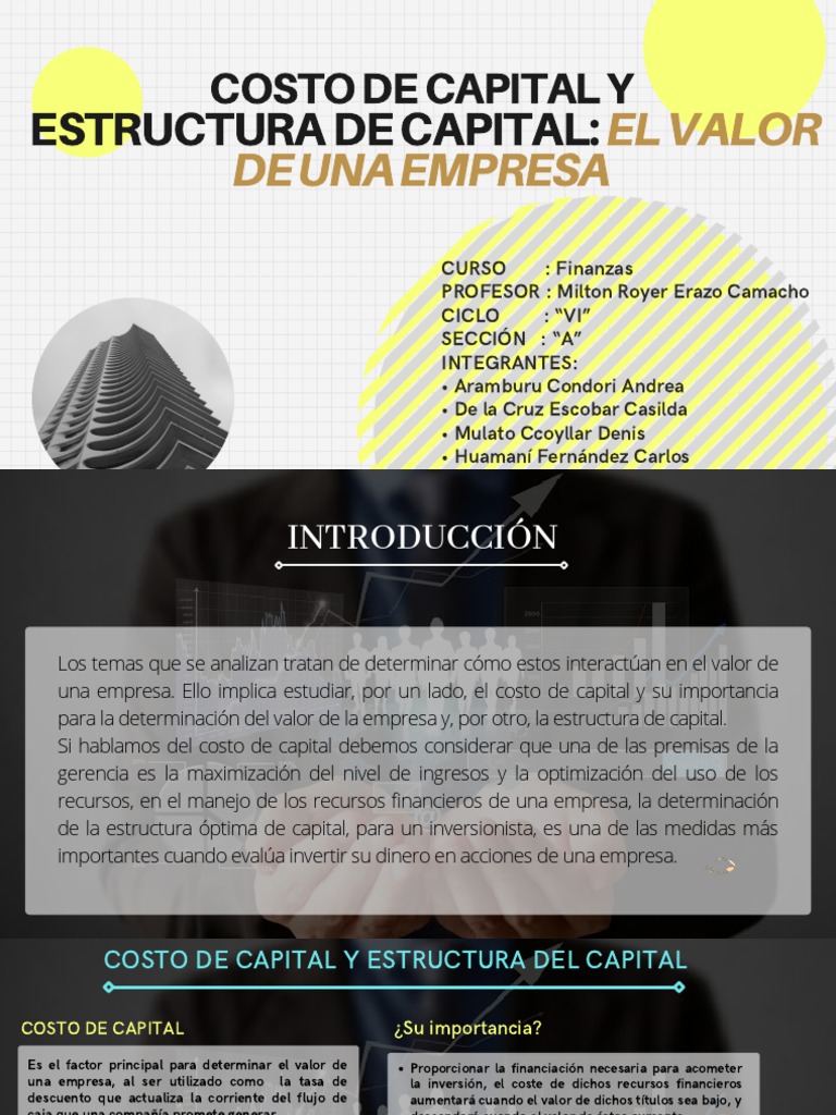 Costo y Estructura de Capital Empresarial | PDF | Flujo de caja ...
