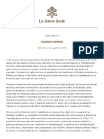 Audiencia General Juan Pablo II, 1 de Agosto de 1979