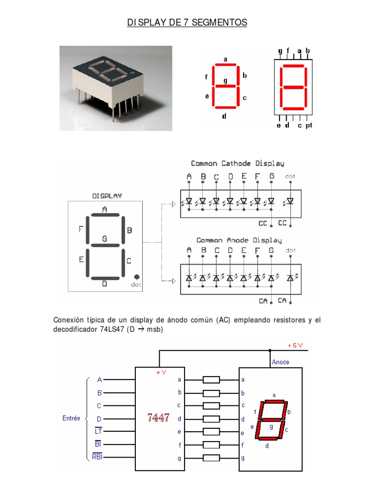 Conexión de Display 7 Segmentos con 74LS47 | PDF | Tecnología