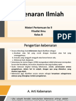 Bahan Filsafat Ilmu Pertemuan 9 - Kebenaran Ilmiah