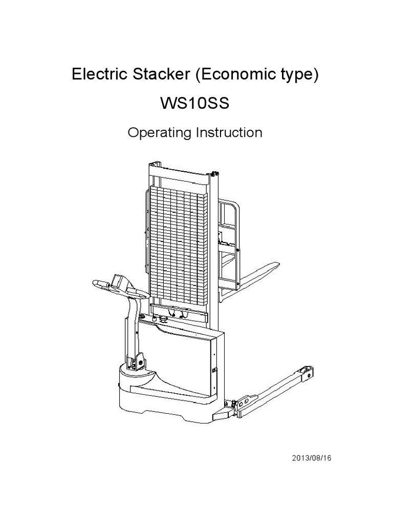 Electric Stacker WS10SS Manual | PDF | Battery Charger | Mechanical ...