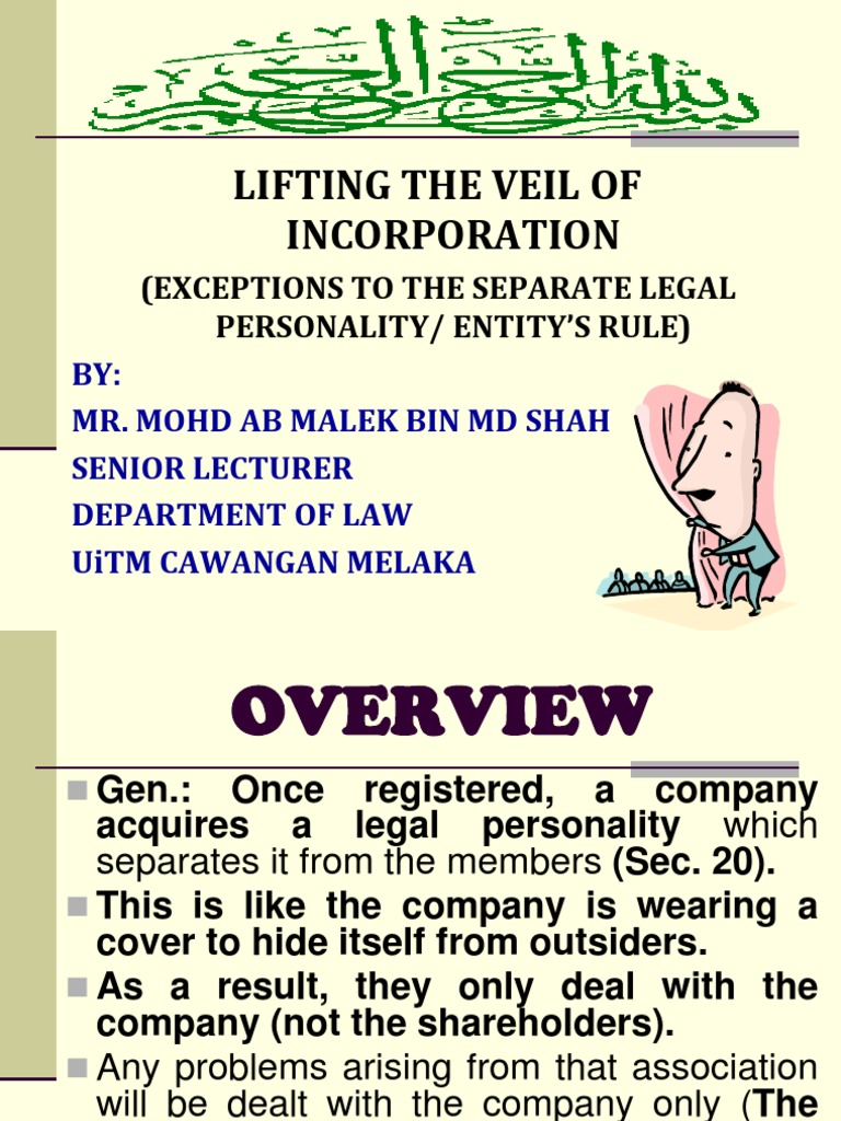 Lifting The Veil of Incorporation PDF Legal Liability Economies