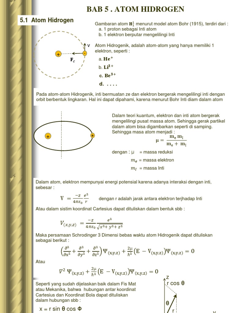 Model dan Persamaan Atom Hidrogen | PDF