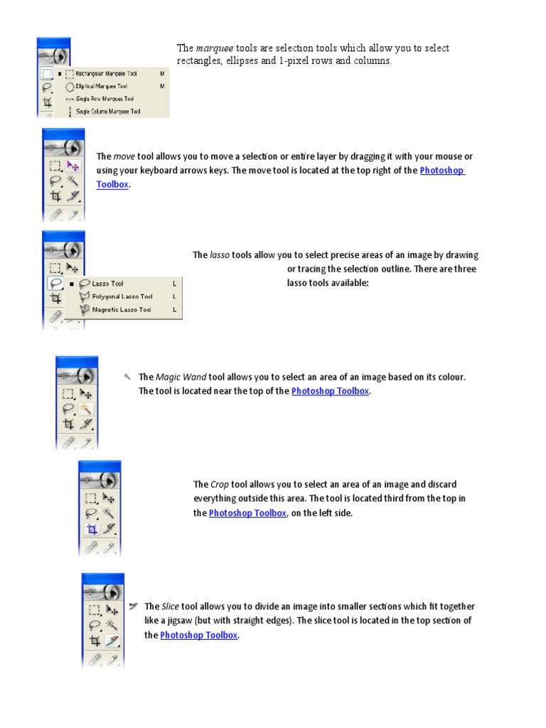 The Marquee Tools Are Selection Tools Which Allow You To Select