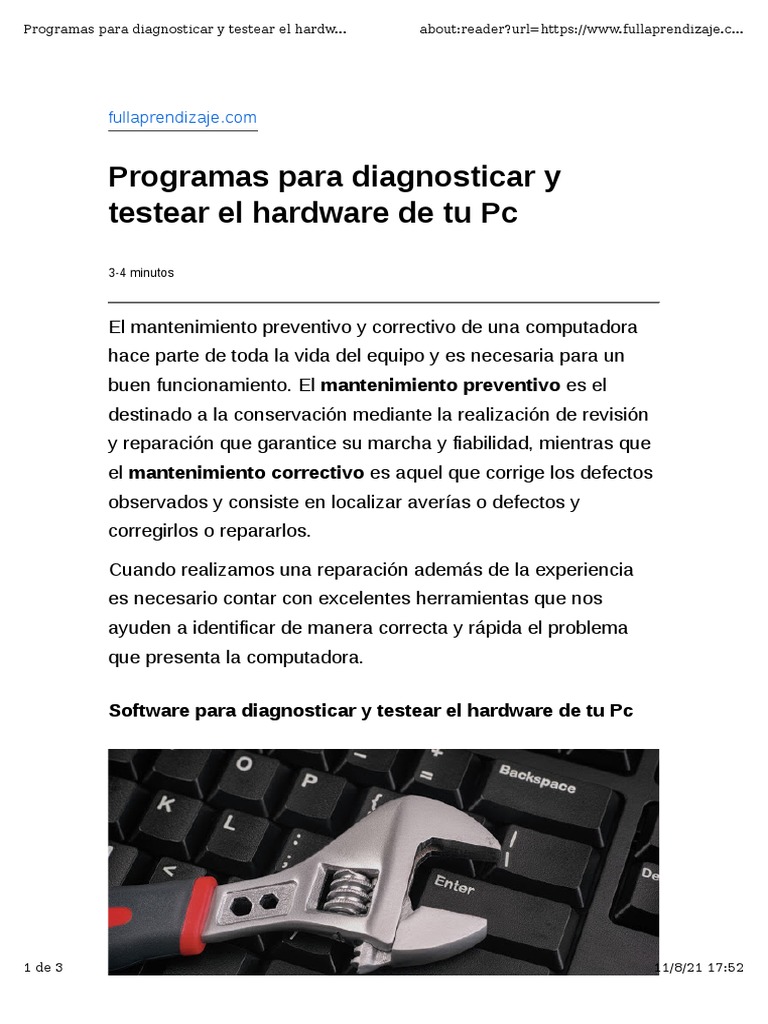 Programas para Diagnosticar y Testear El Hardware de Tu PC PDF