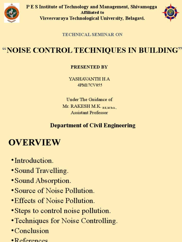 Noise Control Techniques in Building. PPTTTT 677 PDF Sound