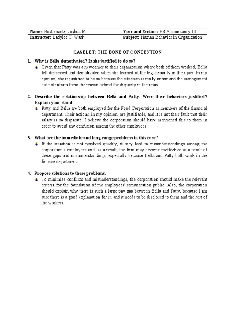 Caselet - The Bone of Contention | PDF