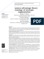 A Resource-Advantage Theory Typology of Strategic Segmentation