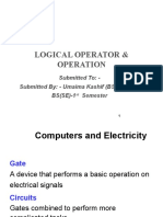 Logical Operator & Operation: Submitted To: - Submitted By: - Umaima Kashif (BSE213014) BS (SE) - 1 Semester