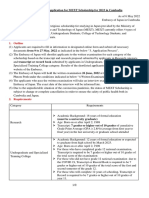 Guidelines of The Application For MEXT Scholarship For 2023 in Cambodia