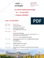 Program Stiintific Scoala de Vara de Gastroenterologie 2022.