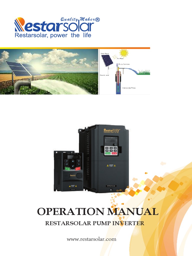 Restar Solar Pump Inverter Manual | PDF | Power Supply | Power Inverter