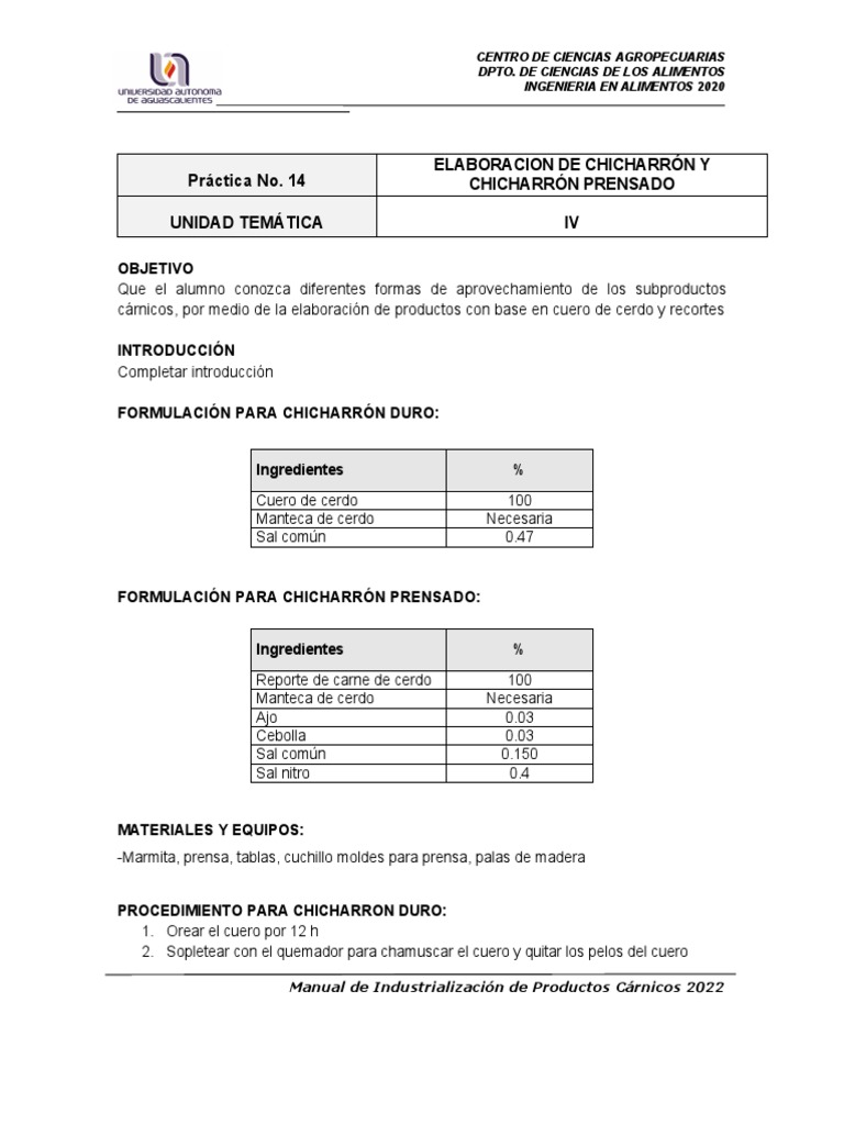Practica 14 y 15 | PDF | Carne | Comida regional y étnica