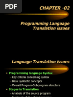 Programming Language Translation Issues: Chapter - 02