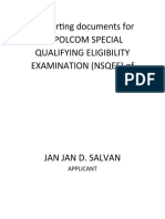Supporting Documents For Napolcom Special Qualifying Eligibility Examination (Nsqee) of