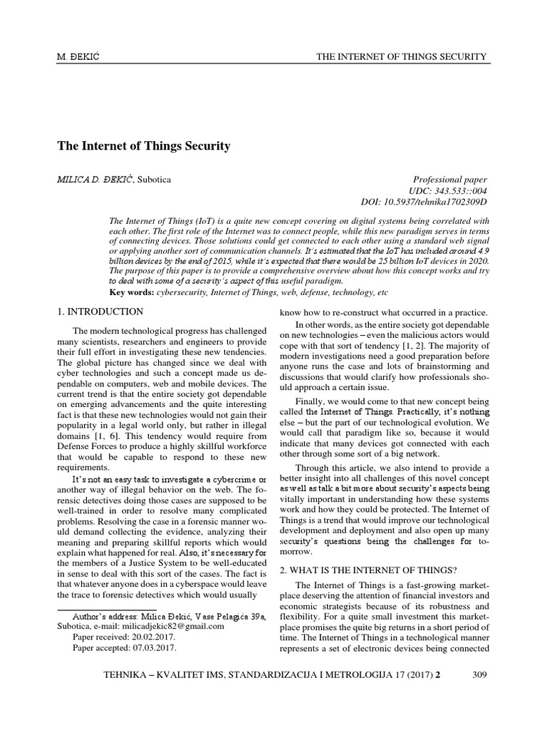 The Internet of Things Security | Descargar gratis PDF | Internet Of ...