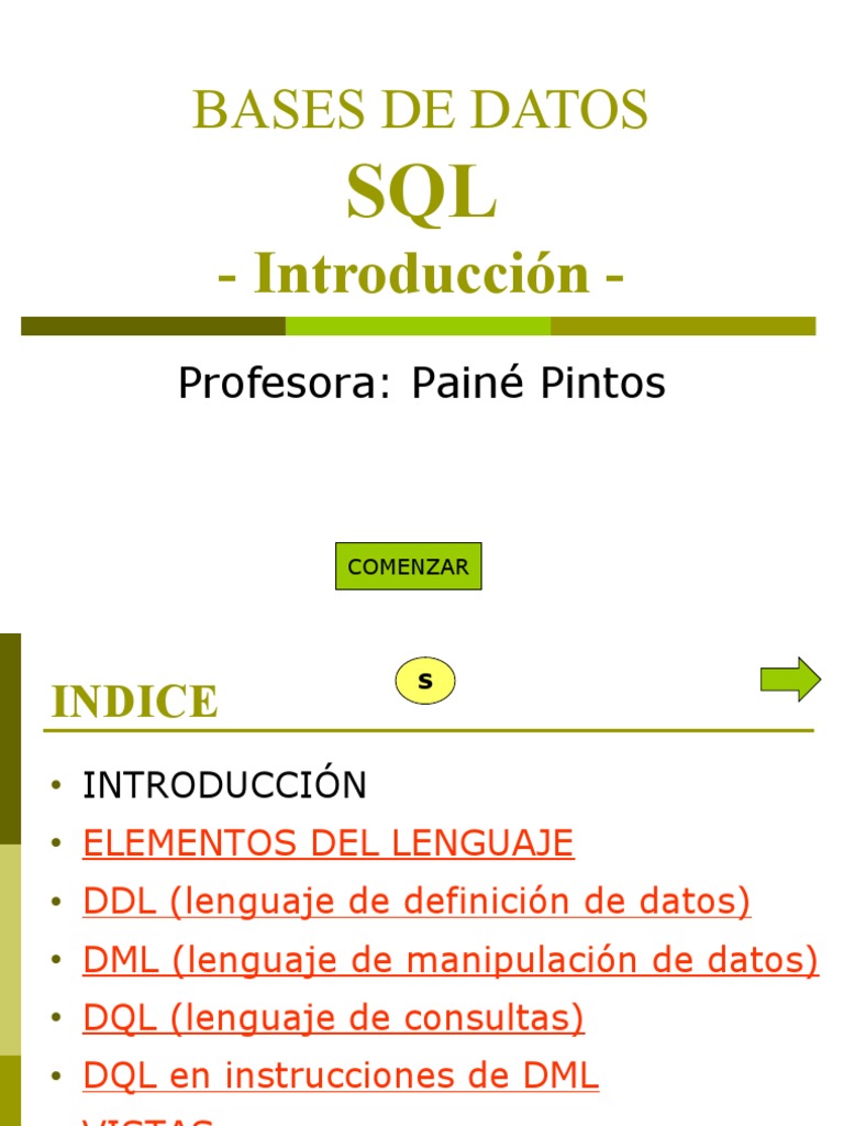 Introducción a SQL y sus Componentes | PDF | SQL | Datos