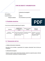 Guía de Foro de Debate y Argumentación (FDA)