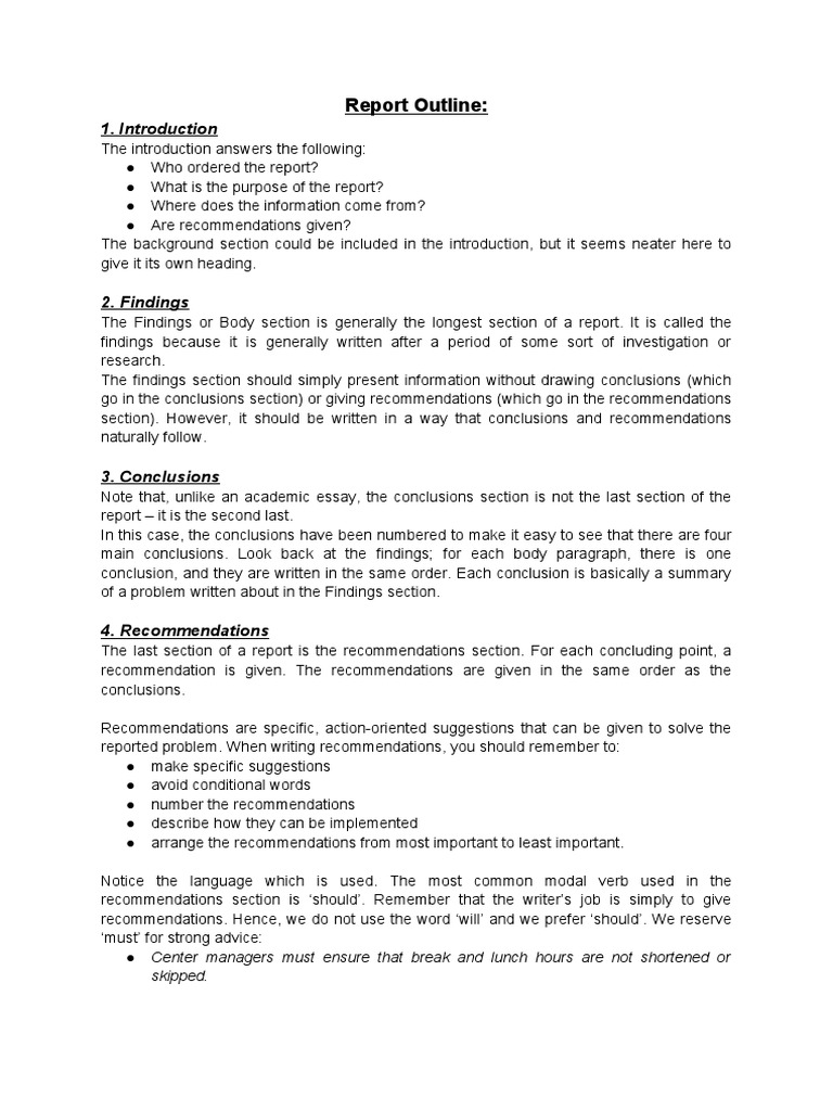 (English 7 Specialised) Report Outline & Samples | PDF | Turnover ...