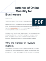 The Importance of Online Review Quantity For Businesses