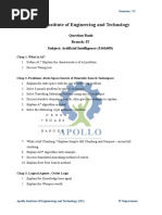 Apollo Institute of Engineering and Technology: Question Bank Branch: IT Subject: Artificial Intelligence (3161608)