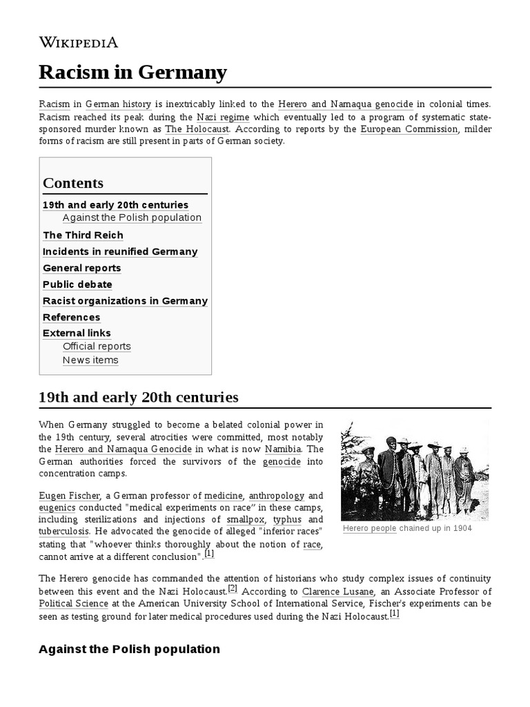 Racism in Germany | PDF | Prejudice And Discrimination | Racism