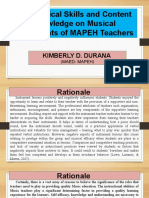 Pedagogical Skills and Content Knowledge On Musical Instruments of MAPEH Teachers