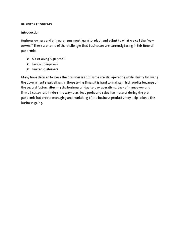 Introduction To Business Problems | PDF | Career & Growth