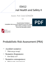 ES412 Occupational Health and Safety II: Assist. Prof. Celal GÜNGÖR 11