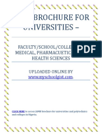 Jamb Brochure For Universities - : Faculty/School/College of Medical, Pharmacuetical and Health Sciences