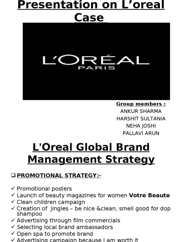 Loreal Presentation Pdf Brand Cosmetics