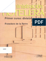 Administracion Hotelera 1 Division Cuartos 2da Ed - Franscisco de La Torre