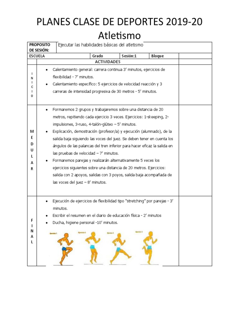 Clase de Atletismo | PDF | Deporte del atletismo | Deportes