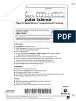 Computer Science: Paper 2: Application of Computational Thinking