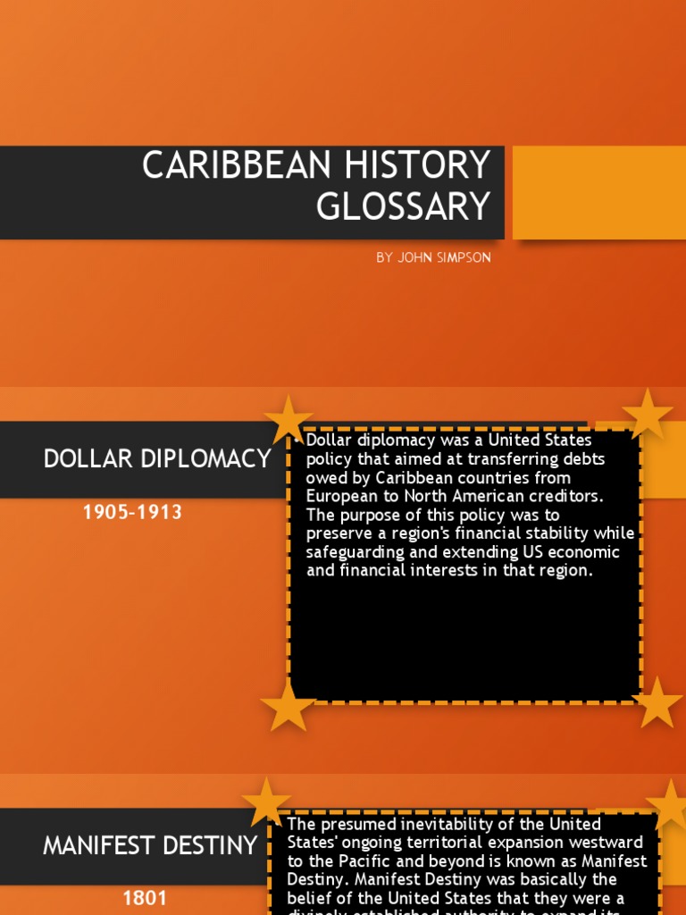 Caribbean History Glossary PDF Diplomacy International Relations