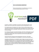 What is Sustainable Marketing