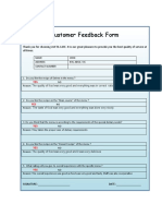 Customer Feedback Form