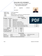 Bengaluru City University: Exam Application Form