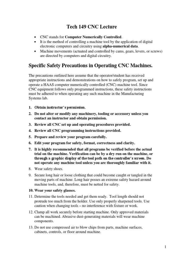 SafeOperatingProceduresCNC Machine4 PDF Rotation Around A Fixed