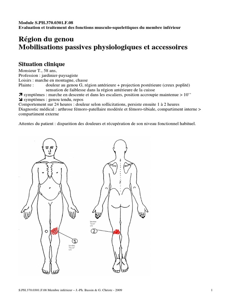 Évaluation et traitement du genou | PDF | Genou | Articulation (anatomie)