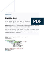 Bubble Sort: Exercice 1