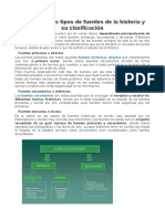 Los Diferentes Tipos de Fuentes de La Historia y Su Clasificación