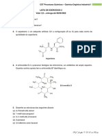 LISTA DE EXERCÍCIOS 2 - Química Orgânica Industrial I - 2022-1 - Prof Jeniffer