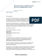 Código Orgánico de La Producción, Comercio e Inversiones, Copci