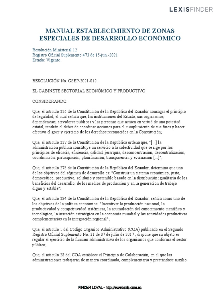 Manual de Zonas Especiales de Desarrollo | PDF | aduana | Regulación