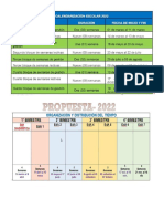 Calendarización 2022